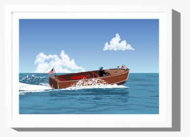 Classic Boat Ii Print Frame White, HD Png Download, Transparent PNG