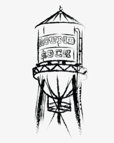 Water Tower Round Rock Arts - Drawing, HD Png Download, Transparent PNG
