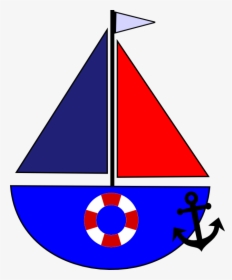 Sailboat, Anchor And Life Preserver - Sailboat With Anchor Clipart, HD Png Download, Transparent PNG