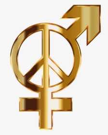 Text,symbol,angle - Symbols Gender Gold Png, Transparent Png, Transparent PNG