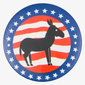 Donkey With Stars And Stripes Political Button Museum - Initao Logo, HD Png Download, Transparent PNG
