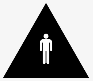 Male Restroom Ca Door Symbol With Pictogram - Triangle Danger Icon, HD Png Download, Transparent PNG