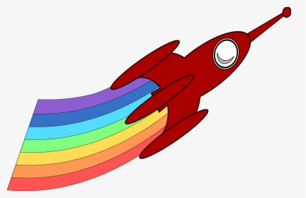 Rainbow Rocket Clip Arts - Rocket Ship Rainbow Rocket, HD Png Download, Transparent PNG