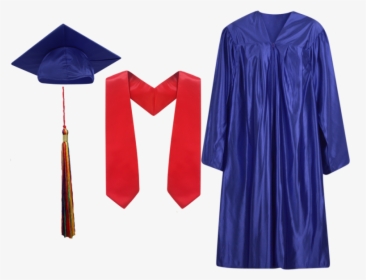 Grad Cap Clipart Graduation Hood - Graduation Hat Red And Bue, HD Png Download, Transparent PNG