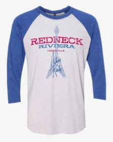 Redneck Riviera Unisex White And Royal Raglan Tee   - Long-sleeved T-shirt, HD Png Download, Transparent PNG
