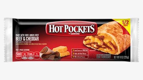 Hot Pockets, Beef And Cheddar, 8 Oz - Beef And Cheddar Hot Pocket, HD Png Download, Transparent PNG
