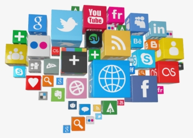 Gestão De Redes Sociais - Social Media Cubes Png, Transparent Png, Transparent PNG