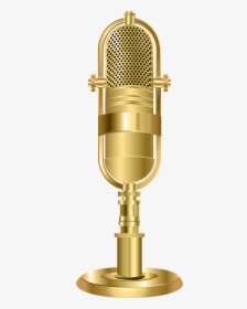 Transparent Microphone Silhouette Png - Gold Microphone Transparent Background, Png Download, Transparent PNG
