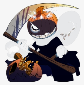 Pumpkin Reaper, Strawberry Monk Png Black And White - Jack O Lantern Anime, Transparent Png, Transparent PNG