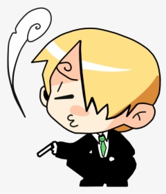 Anime Drawing Smoking - Sanji Png Chibi, Transparent Png, Transparent PNG