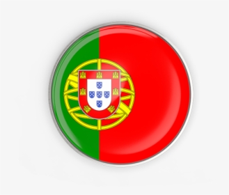 Round Button With Metal Frame - Portugal Flag Round Png, Transparent Png, Transparent PNG