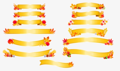 Autumn, Labels, Fall, Autumn Leaves, Gold Labels, Label - 帯 イラスト フリー 秋, HD Png Download, Transparent PNG