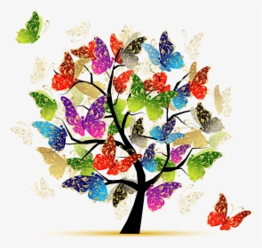 “ Butterfly Tree Illustration - Butterfly Tree Of Life, HD Png Download, Transparent PNG