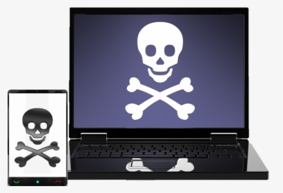 Phone And Computer Virus - Red Jolly Roger Flag, HD Png Download, Transparent PNG