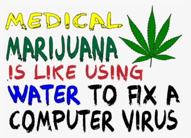 Medical Marijuana Like Using Water To Fix A Computer - Marijuana Leaf Outline, HD Png Download, Transparent PNG