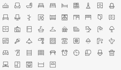 Furniture Outline Icons, HD Png Download, Transparent PNG