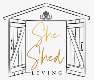 She Shed Living - She Shed In Line Art, HD Png Download, Transparent PNG