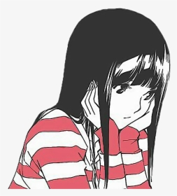 smile #mask #photo #hiding #crying #sad #sadness #anime - Anime Girl Sad  Smile, HD Png Download , Transparent Png Image - PNGitem