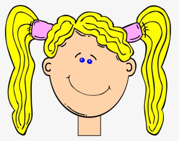 Transparent Blonde Clipart - Girl Face Black And White Clipart, HD Png Download, Transparent PNG