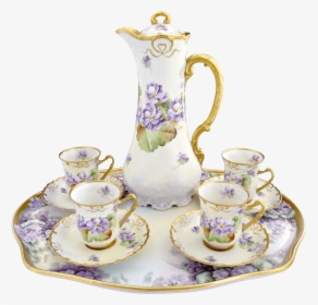 Italian Fine Porcelain Coffee Set - Tea With Cup Png, Transparent Png, Transparent PNG