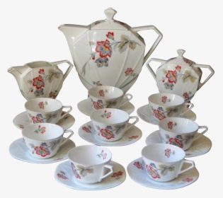 Luxury Art Deco Porcelain Tea Set - Czechoslovakia Tea Set, HD Png Download, Transparent PNG
