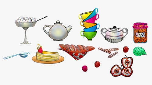 Tea Set, High Tea, Sweets, Cake, Bread, Jam, Cups, HD Png Download, Transparent PNG