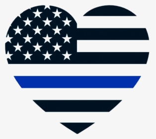 Thin Blue Line Flag Heart Clipart , Png Download - Thin Blue Line Flag Heart, Transparent Png, Transparent PNG