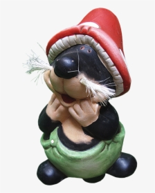 Mole, Figure, Ceramic, Sculpture, Red Hat, Deco - Action Figure, HD Png Download, Transparent PNG