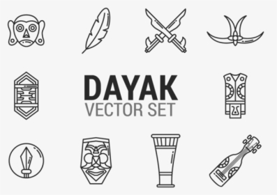 Vector De Iconos Dayak - Dayak Tribe Png, Transparent Png, Transparent PNG