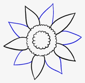 Clip Art Rose Petals Falling Drawing - Sunflower Petals Drawing, HD Png Download, Transparent PNG