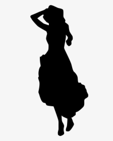 Dress Silhouette Woman Clip Art - Girl In Dress Silhouette Png, Transparent Png, Transparent PNG