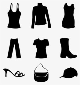 Transparent Woman In Dress Silhouette Png - Clip Art Black Clothes, Png Download, Transparent PNG