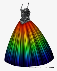 Drawn Costume Transparent - Rainbow Ball Gown, HD Png Download, Transparent PNG