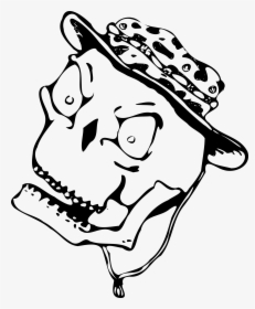 Skull With Boonie Hat Clip Arts - Boonie Hat Drawing, HD Png Download, Transparent PNG