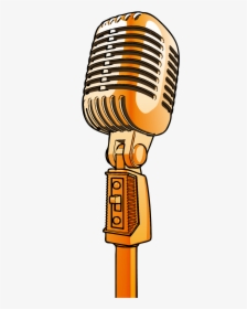 Transparent Mic Vector Png - Gold Microphone Clipart, Png Download, Transparent PNG