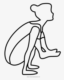 Yoga Pose Coloring Page - Line Art, HD Png Download, Transparent PNG