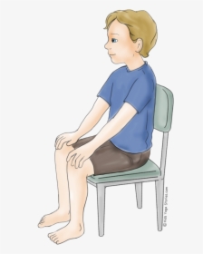 Hero Pose Using A Chair - Sit On Chair Cartoon, HD Png Download, Transparent PNG