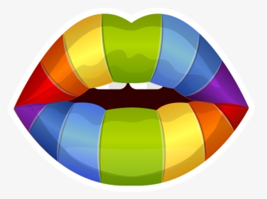 Transparent Lip Print Png - Booth Props Lips Rainbow, Png Download, Transparent PNG