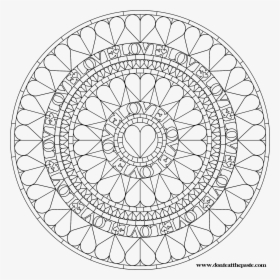 Love Heart Mandala, Mandala Coloring Pages, Pattern - Love Mandala Coloring Pages, HD Png Download, Transparent PNG