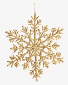 Snowflake With Glitter, Gold, 21cm - Silver And Gold Snowflakes Vector, HD Png Download, Transparent PNG