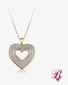 Diamond Heart Pendant In Gold - Locket, HD Png Download, Transparent PNG