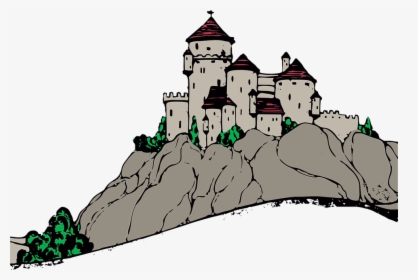 Castle, Palace, Fantasy, Building, Medieval, King - Cartoon Castle On A Hill, HD Png Download, Transparent PNG