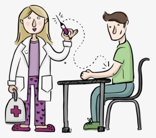 Clip Art Cartoon Picture Of Doctor And Patient - Caricatura Medico Y Paciente, HD Png Download, Transparent PNG