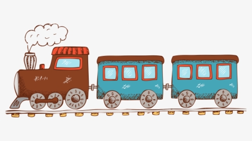 Beautiful Cartoon Little Train Elements - Cartoon Train Steam Png, Transparent Png, Transparent PNG