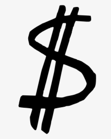 Sign Clipart Black Dollar - Drawn Dollar Sign Png, Transparent Png, Transparent PNG
