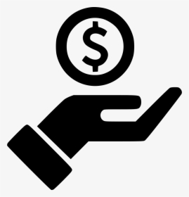 Hand Streched Dollar Outline - Hand With Money Icon, HD Png Download, Transparent PNG