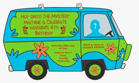 Scooby Doo Birthday Invitation Designed By Me At Nic - Mystery Machine Png, Transparent Png, Transparent PNG