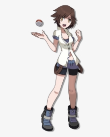 Girl Pokemon Trainer - Pokemon Trainer Girl Black Hair, HD Png Download, Transparent PNG
