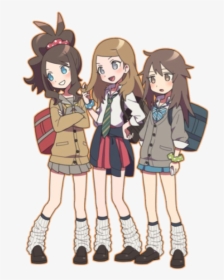 #pokemon #girl #pokemongirl #serena #green #anita - Pokemon Girls School Uniforms, HD Png Download, Transparent PNG