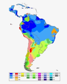 South America Köppen Map - South America Koppen Climate, HD Png Download, Transparent PNG